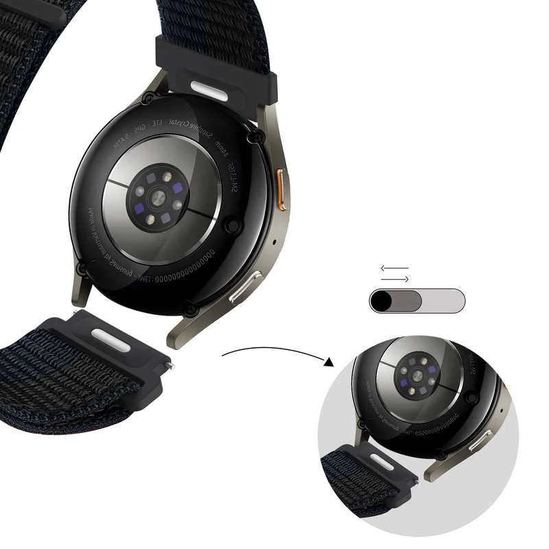 Bandz Suunto Core 2 Nylonarmband 'Easy Fit' (Schwarz/Blau)