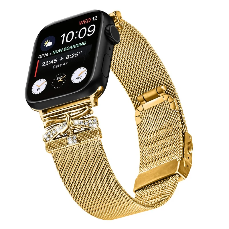 Cooles Apple Smartwatch Metall und Strass Universel Armband