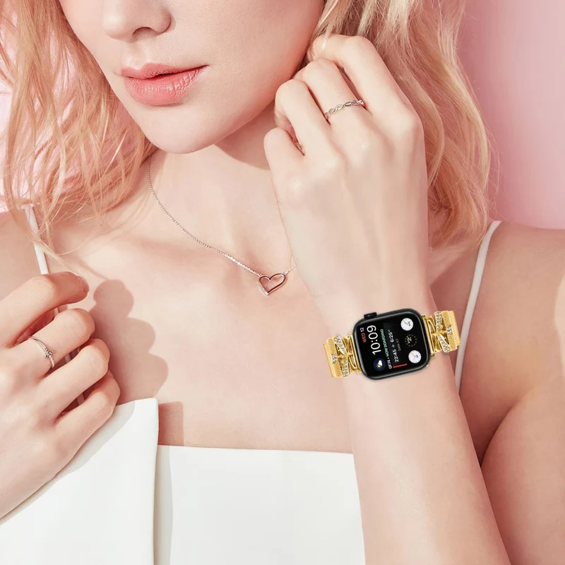 Cooles Apple Smartwatch Metall und Strass Universel Armband