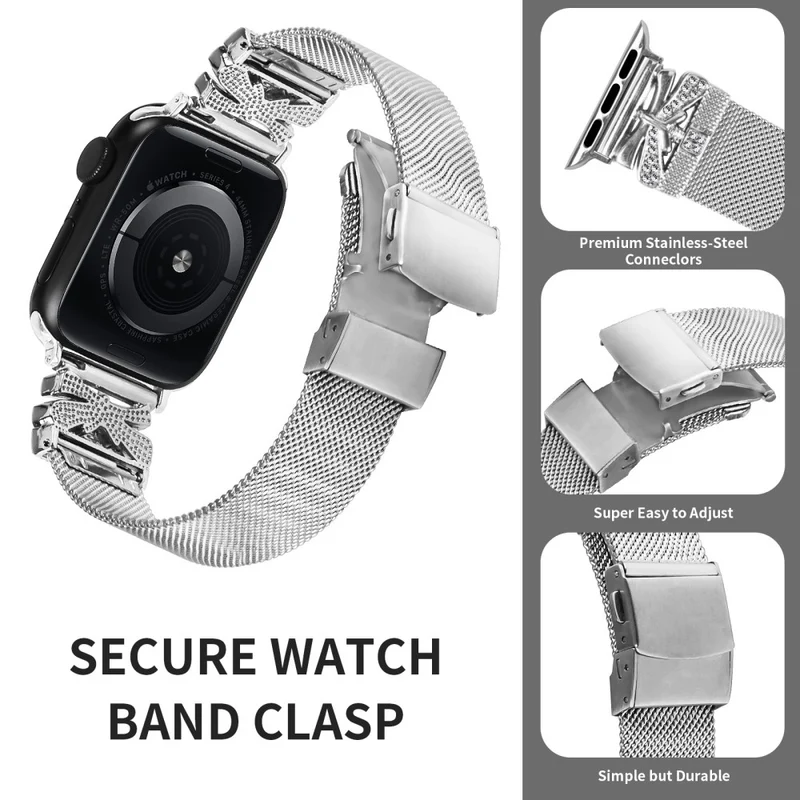 Tough Apple Smartwatch Metall und Strass Universel Armband