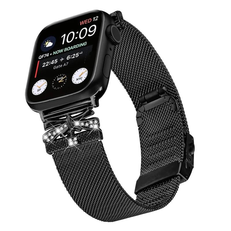 Tolles Apple Smartwatch Metall und Strass Universel Armband
