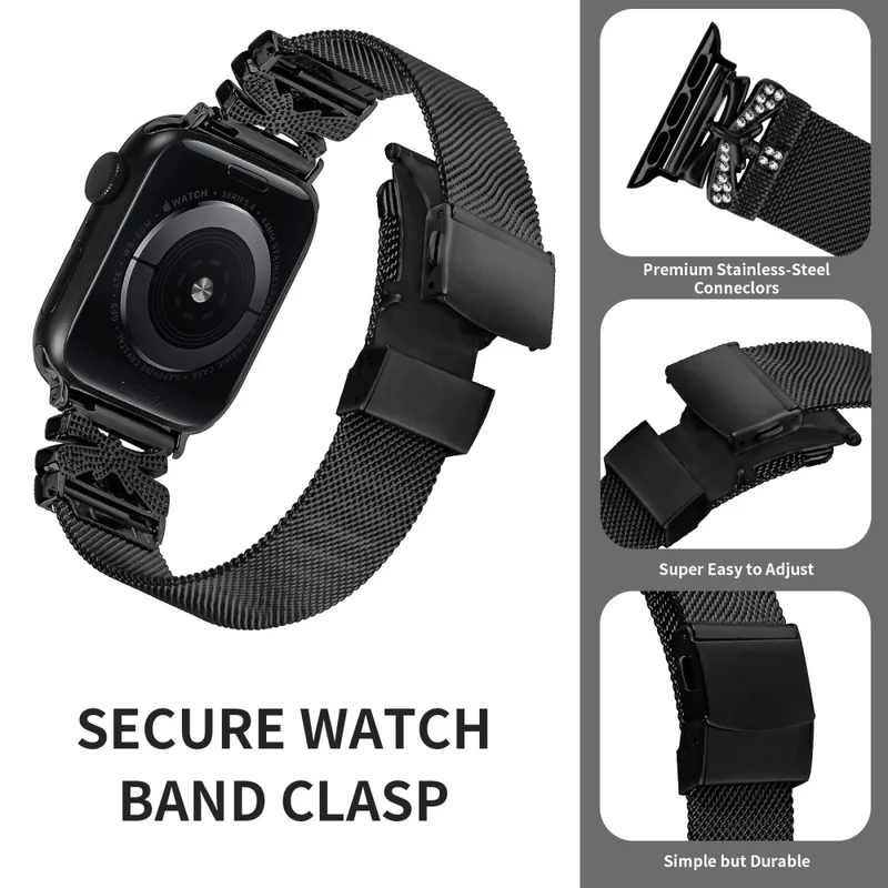 Tolles Apple Smartwatch Metall und Strass Universel Armband