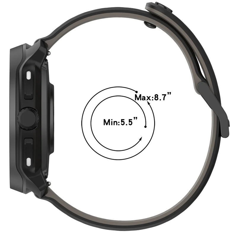 Suunto Core 2 Gestreiftes Silikonarmband (Schwarz)