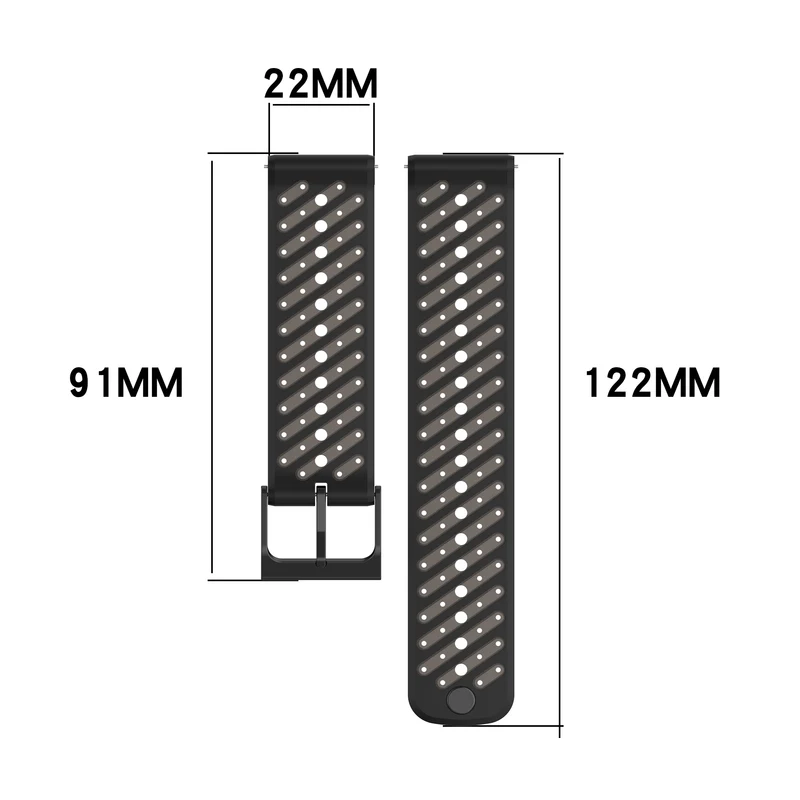 Suunto Core 2 Gestreiftes Silikonarmband (Schwarz)