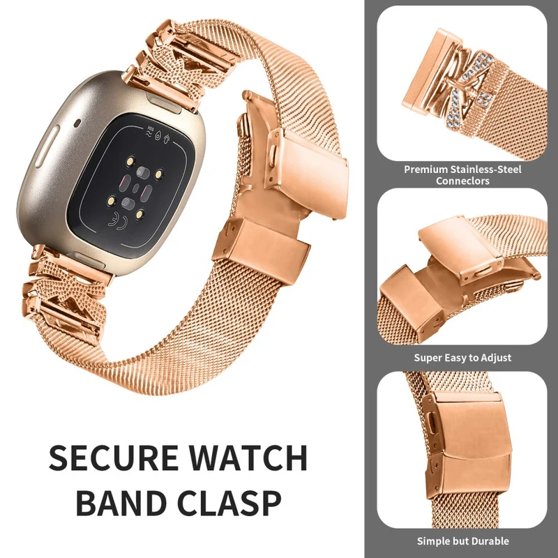 Cooles Fitbit Versa 3 / Fitbit Sense 1 Metall-Universalarmband