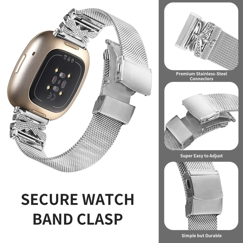 Robustes Fitbit Versa 4 / Fitbit Sense 2 Metall-Universalarmband