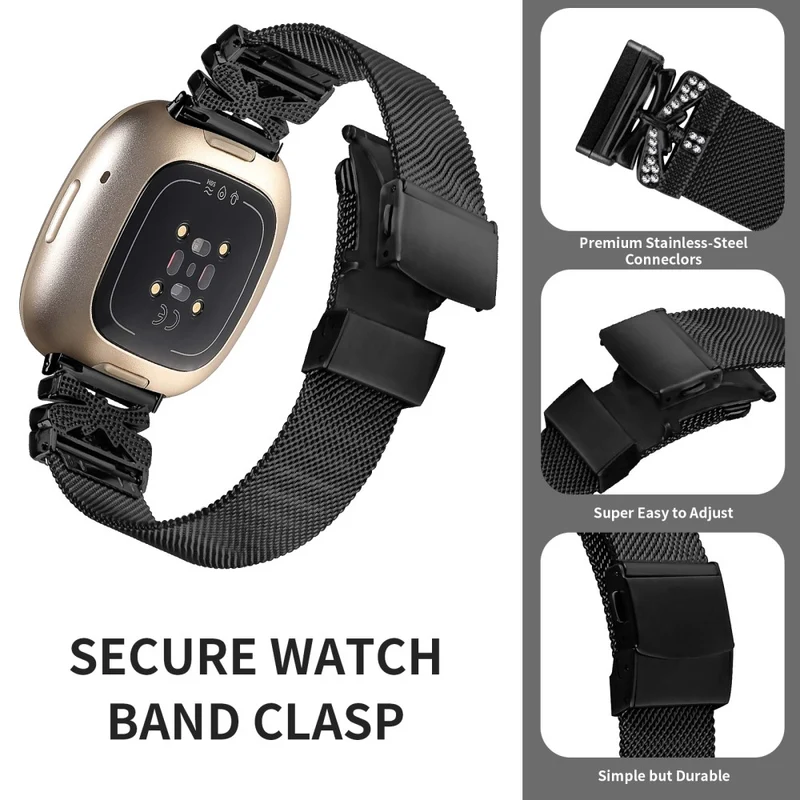 Schönes Fitbit Versa 4 / Fitbit Sense 2 Metall-Universalarmband