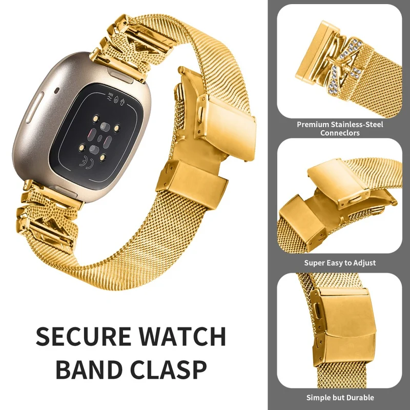 Robustes Fitbit Versa 4 / Fitbit Sense 2 Metall-Universalarmband