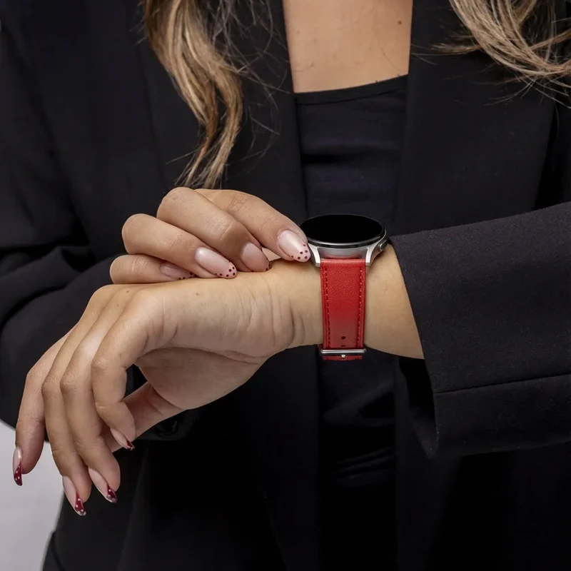 Oppo Watch X3 Modernes Lederarmband (Rot)