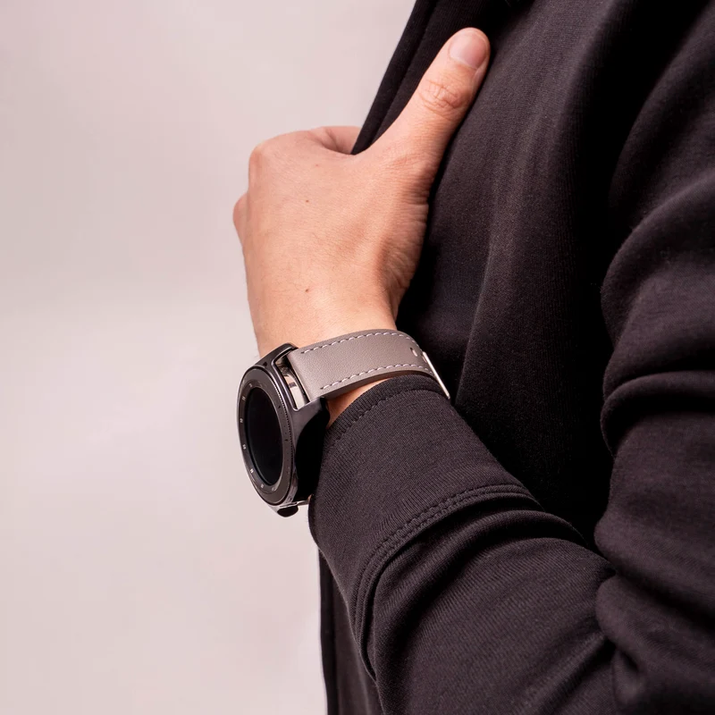 Suunto Core 2 Lederarmband 'One Push' (Grau)