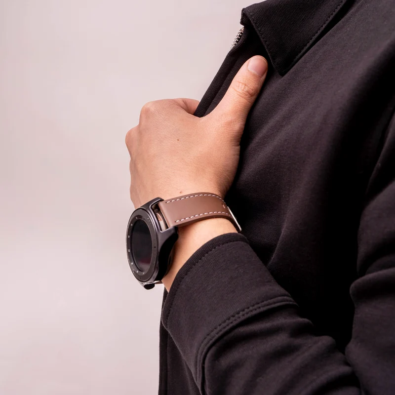 Suunto Core 2 Lederarmband 'One Push' (Dunkelbraun)