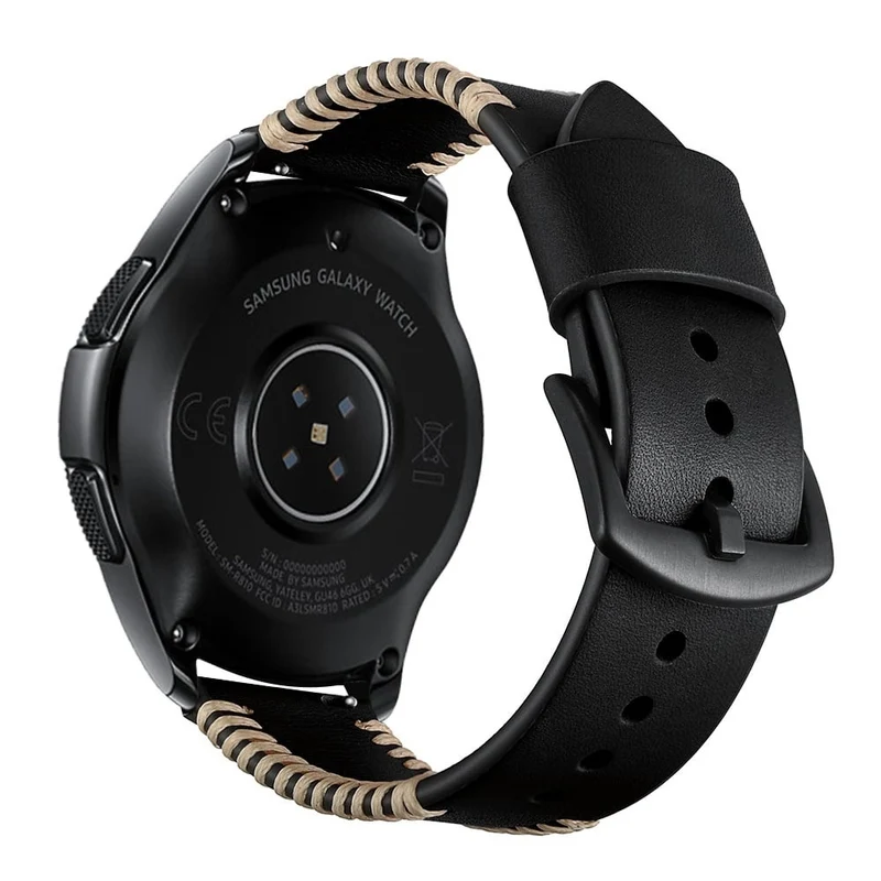 Suunto Core 2 Lederarmband mit Ziernähten (Schwarz)