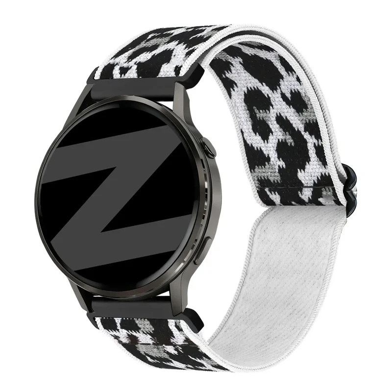 Bandz Garmin Venu 4 - 41mm Elastisches Nylonband (Weiß-Leopard)