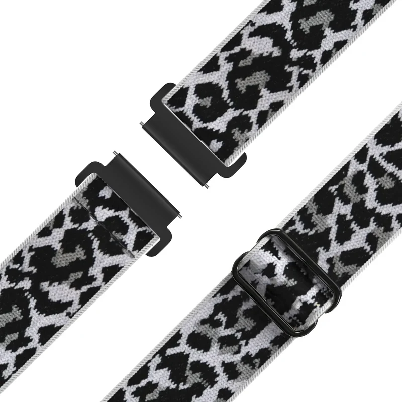 Bandz Garmin Venu 4 - 41mm Elastisches Nylonband (Weiß-Leopard)