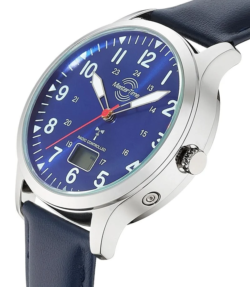 Master Time Super Power Aviation MTGA-10958-32L Herrenuhr • Funkpräzision • Blaue Eleganz