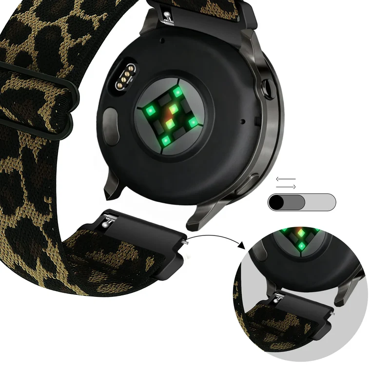 Bandz Garmin Forerunner 255s Elastisches Nylonband (Leopard)