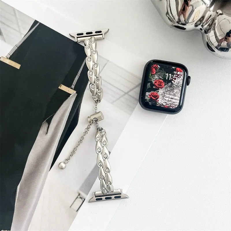 Schöne Apple Smartwatch Metall und Strass Universel Armband