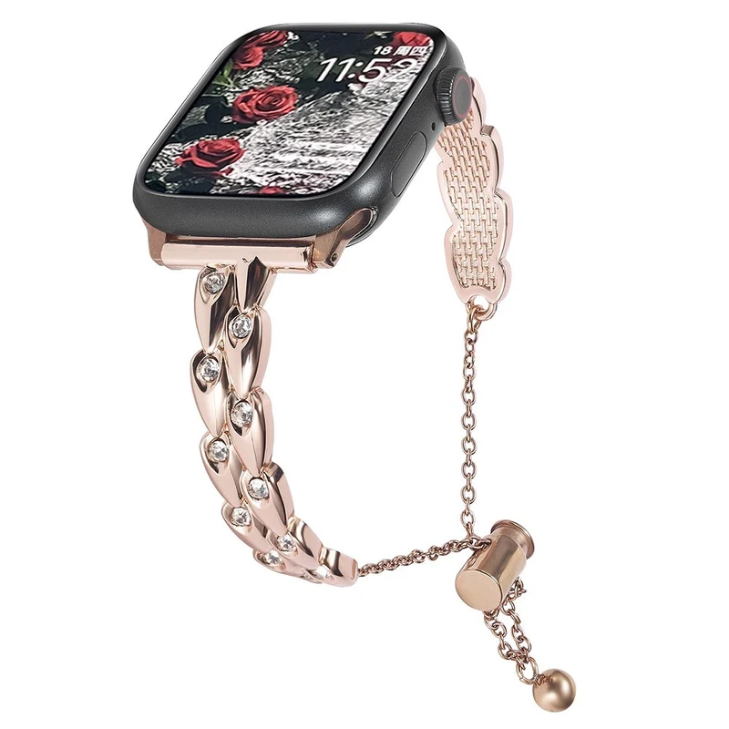 Schöne Apple Smartwatch Metall und Strass Universel Armband
