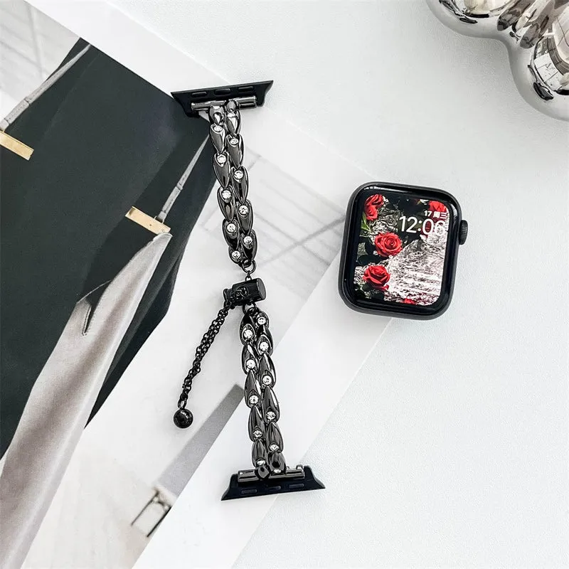 Schöne Apple Smartwatch Metall und Strass Universel Armband