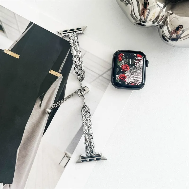 Schöne Apple Smartwatch Metall und Strass Universel Armband