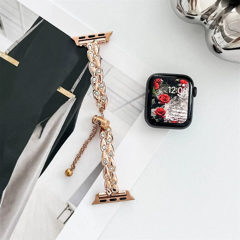 Schöne Apple Smartwatch Metall und Strass Universel Armband