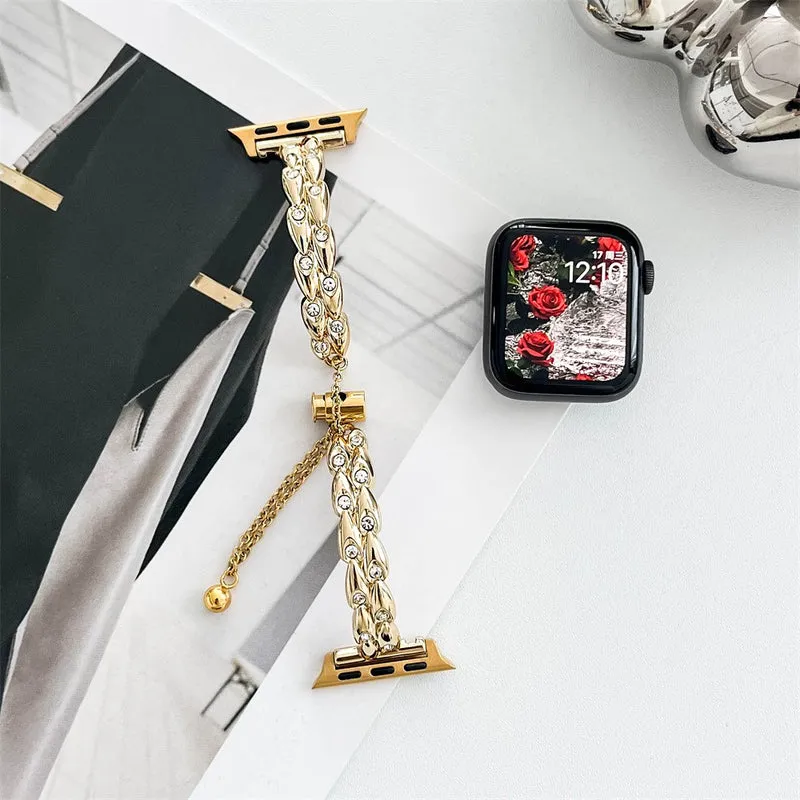 Schöne Apple Smartwatch Metall und Strass Universel Armband