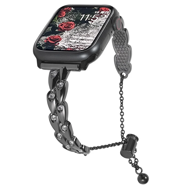 Schöne Apple Smartwatch Metall und Strass Universel Armband