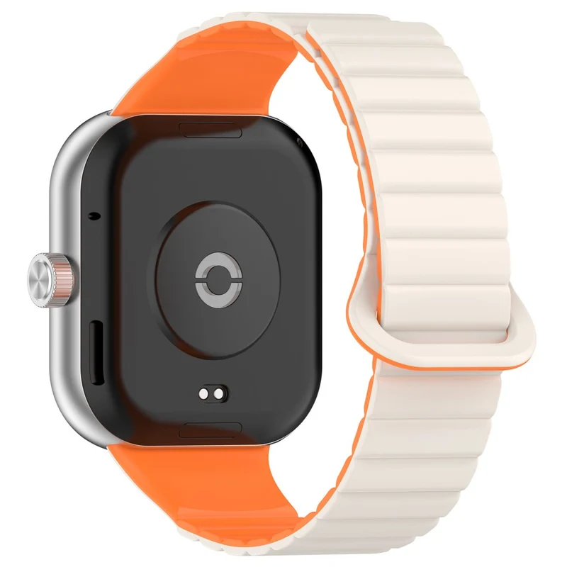 Xiaomi Redmi Watch 4 / Smart Band 8 Pro Watch Band Dual Color Silicone Magnetic Wrist Strap - Starlight+Orange