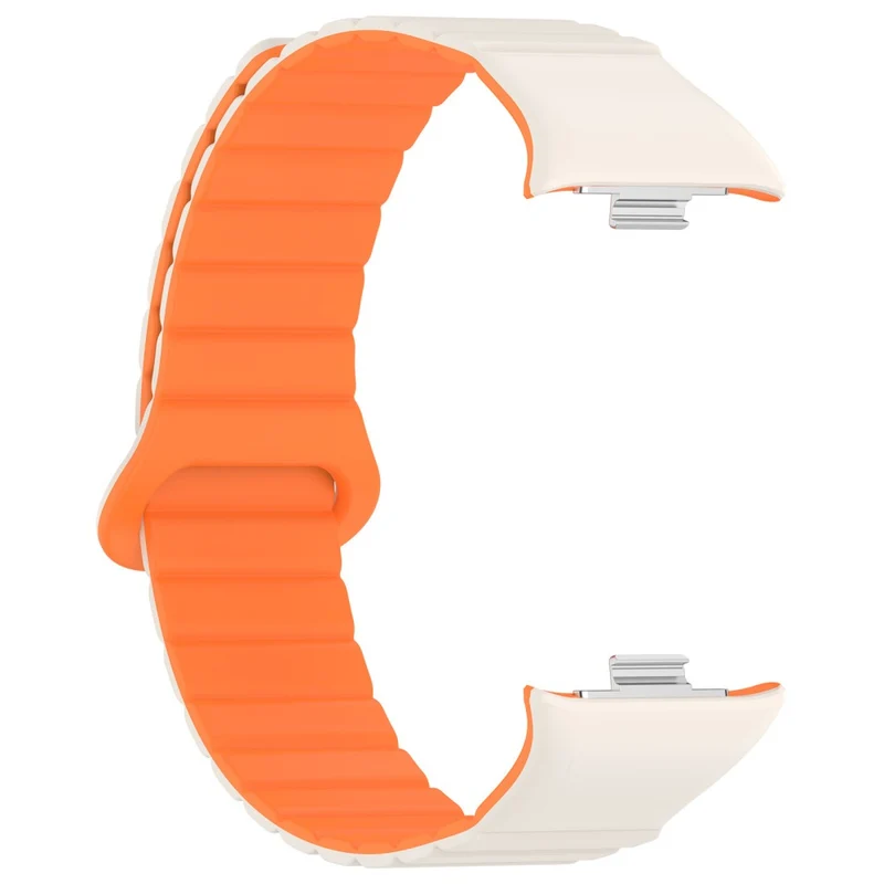 Xiaomi Redmi Watch 4 / Smart Band 8 Pro Watch Band Dual Color Silicone Magnetic Wrist Strap - Starlight+Orange