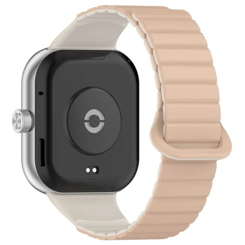Xiaomi Redmi Watch 4 / Smart Band 8 Pro Watch Band Dual Color Silicone Magnetic Wrist Strap - Starlight+Orange