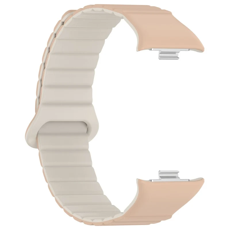 Xiaomi Redmi Watch 4 / Smart Band 8 Pro Watch Band Dual Color Silicone Magnetic Wrist Strap - Starlight+Orange