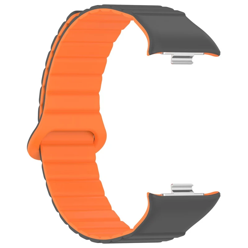 Xiaomi Redmi Watch 4 / Smart Band 8 Pro Watch Band Dual Color Silicone Magnetic Wrist Strap - Starlight+Orange