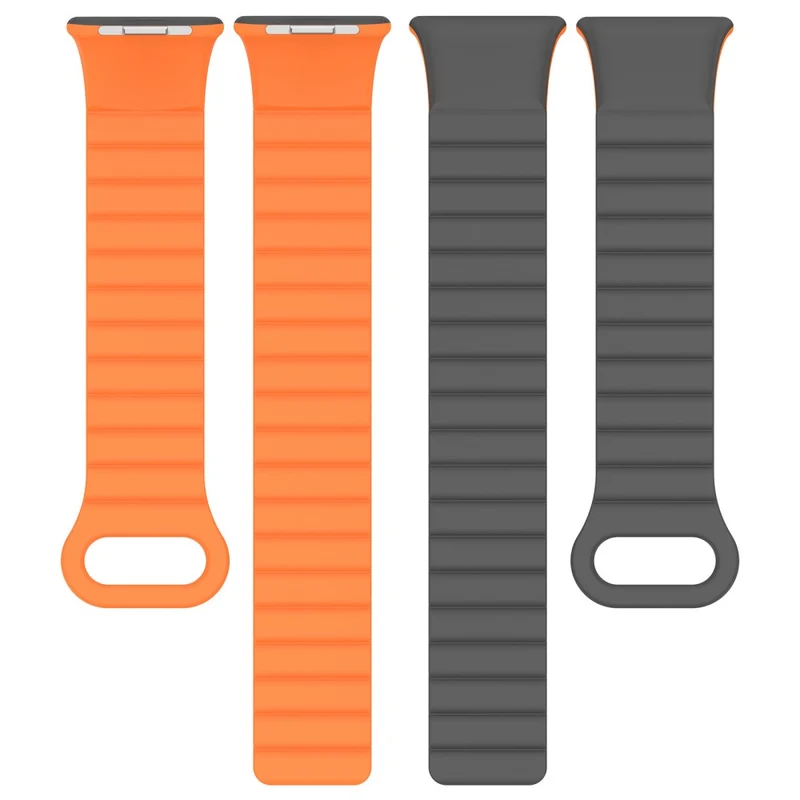 Xiaomi Redmi Watch 4 / Smart Band 8 Pro Watch Band Dual Color Silicone Magnetic Wrist Strap - Starlight+Orange