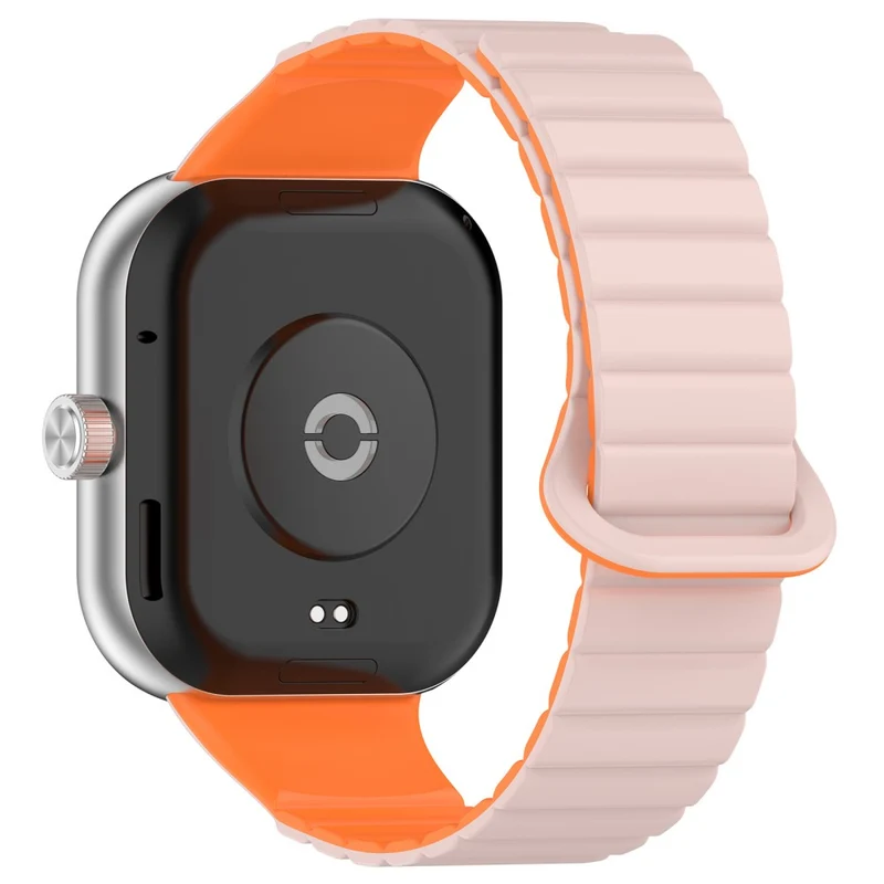 Xiaomi Redmi Watch 4 / Smart Band 8 Pro Watch Band Dual Color Silicone Magnetic Wrist Strap - Starlight+Orange