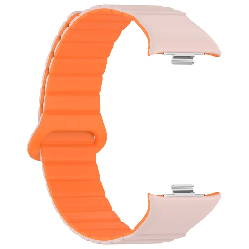 Xiaomi Redmi Watch 4 / Smart Band 8 Pro Watch Band Dual Color Silicone Magnetic Wrist Strap - Starlight+Orange