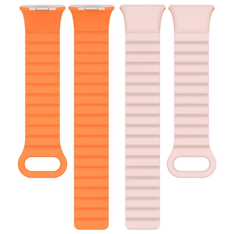 Xiaomi Redmi Watch 4 / Smart Band 8 Pro Watch Band Dual Color Silicone Magnetic Wrist Strap - Starlight+Orange