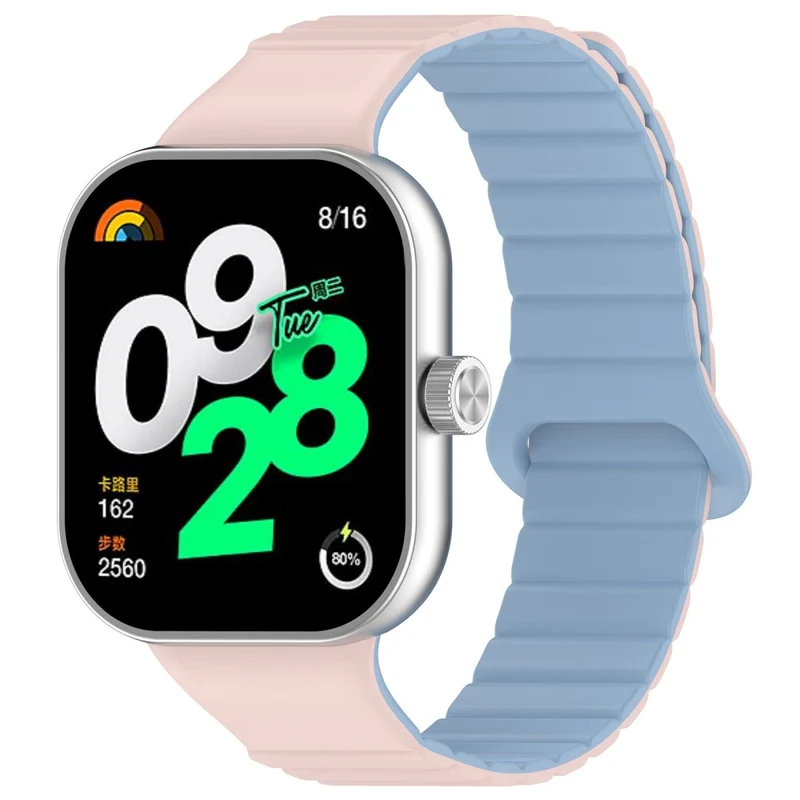 Xiaomi Redmi Watch 4 / Smart Band 8 Pro Watch Band Dual Color Silicone Magnetic Wrist Strap - Starlight+Orange