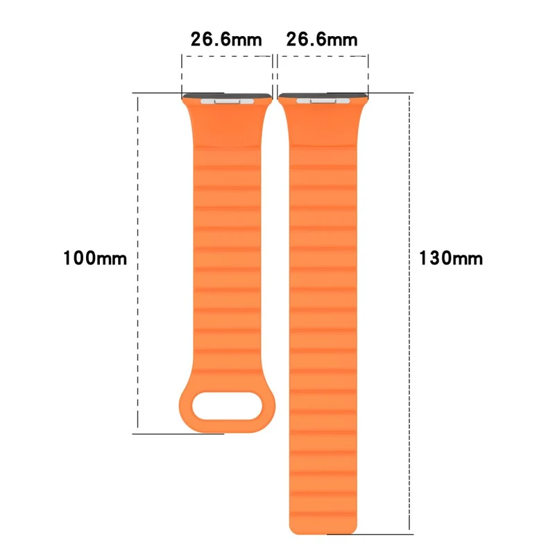 Xiaomi Redmi Watch 4 / Smart Band 8 Pro Watch Band Dual Color Silicone Magnetic Wrist Strap - Starlight+Orange