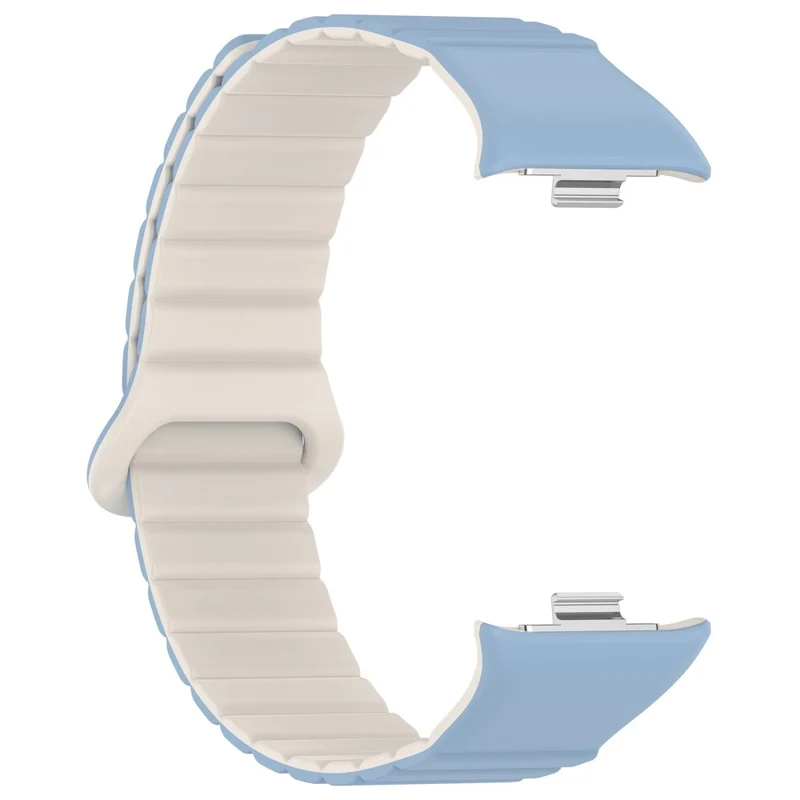 Xiaomi Redmi Watch 4 / Smart Band 8 Pro Watch Band Dual Color Silicone Magnetic Wrist Strap - Starlight+Orange