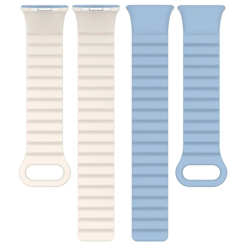 Xiaomi Redmi Watch 4 / Smart Band 8 Pro Watch Band Dual Color Silicone Magnetic Wrist Strap - Starlight+Orange