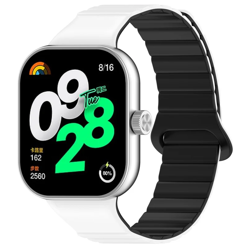 Xiaomi Redmi Watch 4 / Smart Band 8 Pro Watch Band Dual Color Silicone Magnetic Wrist Strap - Starlight+Orange