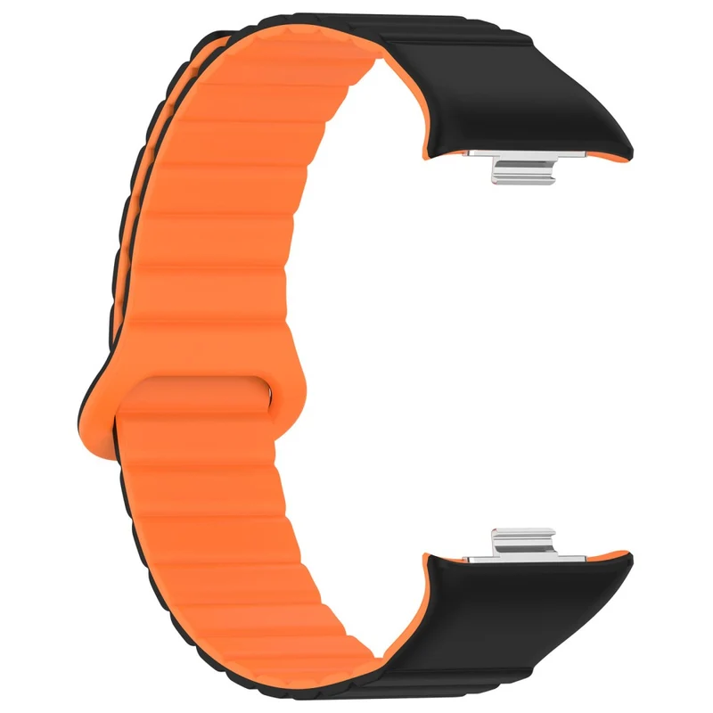 Xiaomi Redmi Watch 4 / Smart Band 8 Pro Watch Band Dual Color Silicone Magnetic Wrist Strap - Starlight+Orange