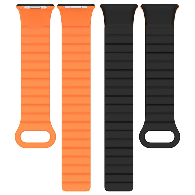 Xiaomi Redmi Watch 4 / Smart Band 8 Pro Watch Band Dual Color Silicone Magnetic Wrist Strap - Starlight+Orange