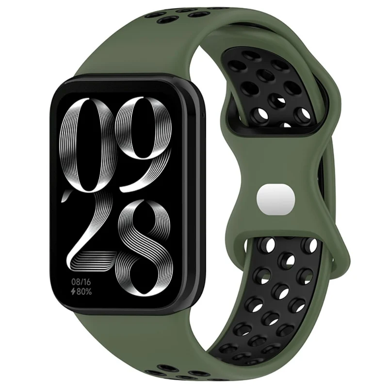 KALEBOL KLB-SSGJ-002 Xiaomi Smart Band 8 Pro / Redmi Watch 4 Silicone Strap Dual Color - Army Green+Black