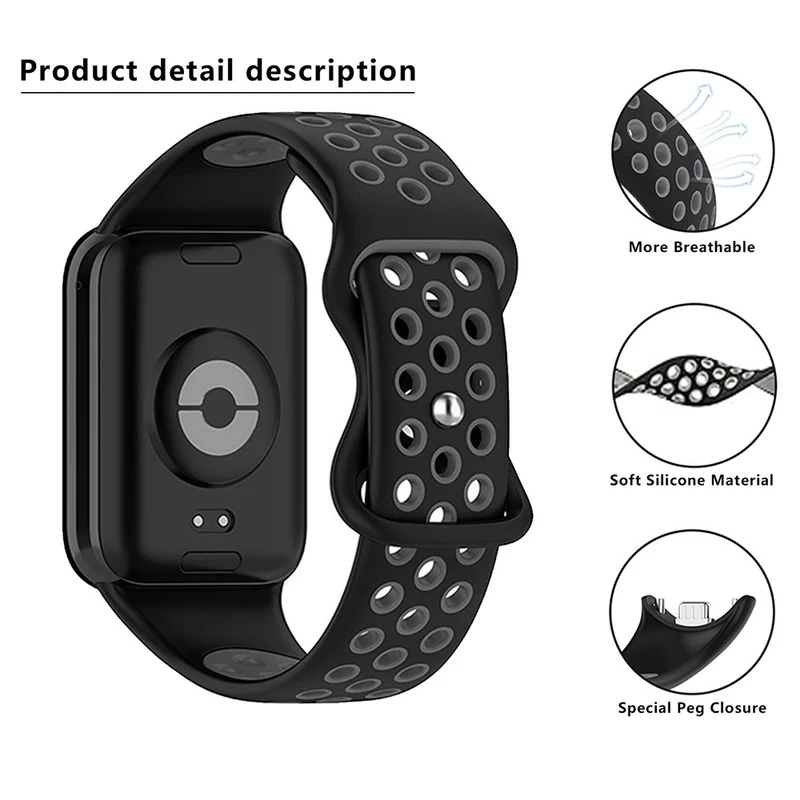 KALEBOL KLB-SSGJ-002 Xiaomi Smart Band 8 Pro / Redmi Watch 4 Silicone Strap Dual Color - Army Green+Black