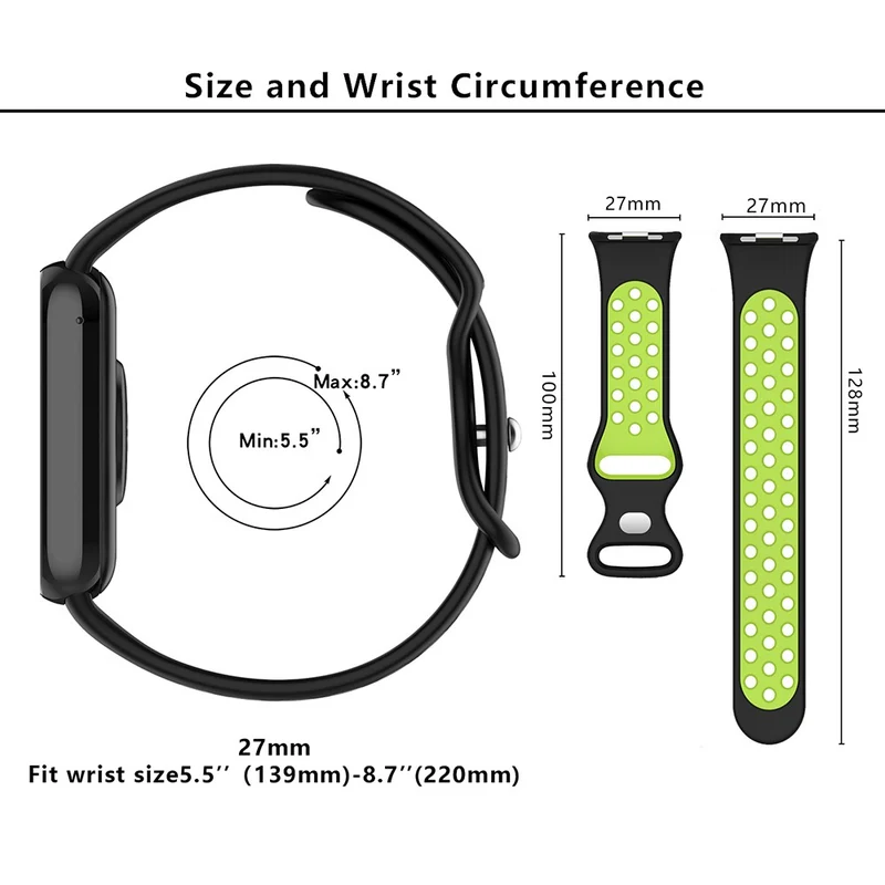 KALEBOL KLB-SSGJ-002 Xiaomi Smart Band 8 Pro / Redmi Watch 4 Silicone Strap Dual Color - Army Green+Black