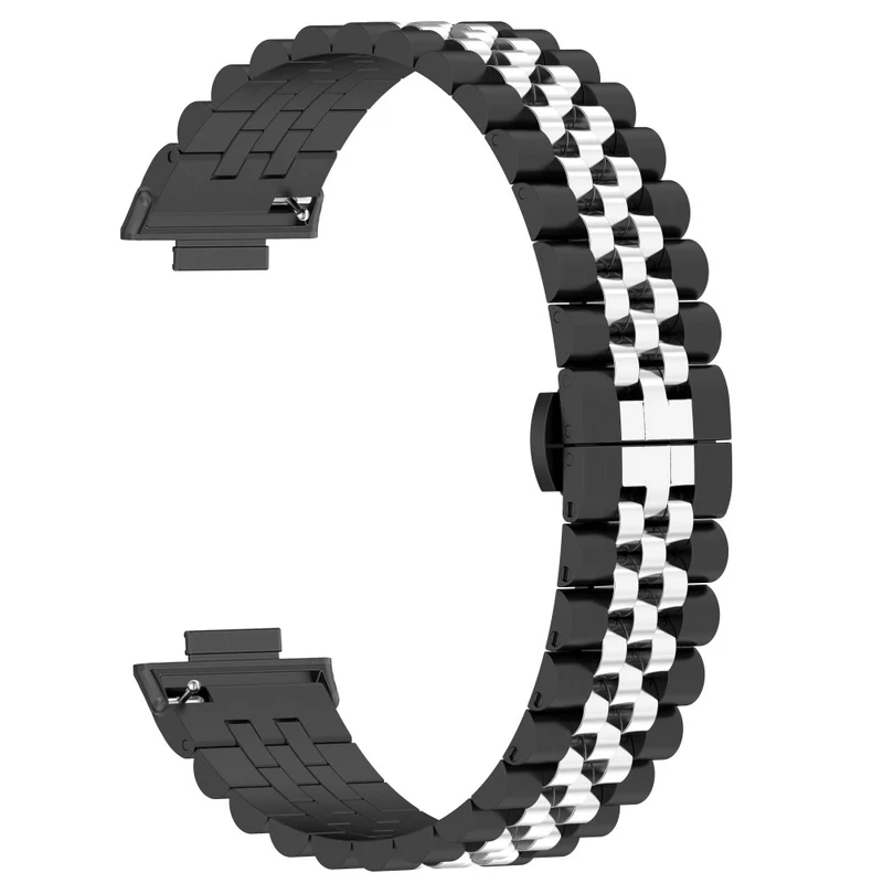 Xiaomi Redmi Watch 4 / Smart Band 8 Pro Stainless Steel Watch Strap Stylish Replacement Band - Black+Silver+Black A