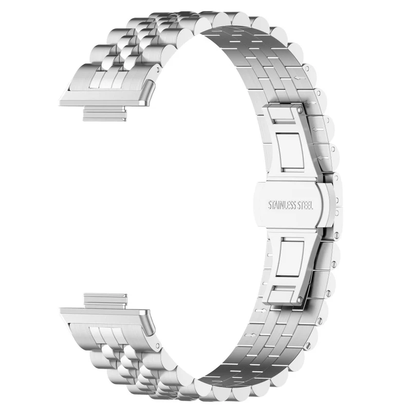 Xiaomi Redmi Watch 4 / Smart Band 8 Pro Stainless Steel Watch Strap Stylish Replacement Band - Black+Silver+Black A