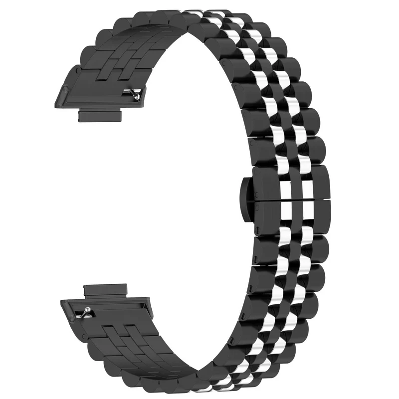 Xiaomi Redmi Watch 4 / Smart Band 8 Pro Stainless Steel Watch Strap Stylish Replacement Band - Black+Silver+Black A