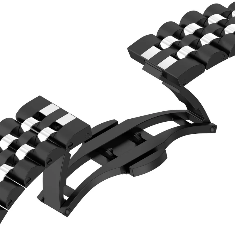 Xiaomi Redmi Watch 4 / Smart Band 8 Pro Stainless Steel Watch Strap Stylish Replacement Band - Black+Silver+Black A